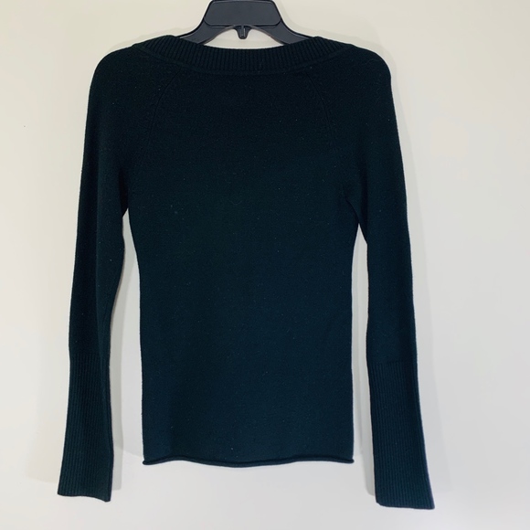 Black Take Out V-Neck Sweater; M - Picture 3 of 6